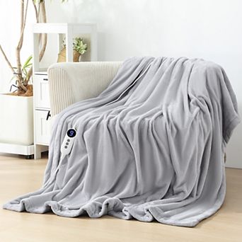 62"*84" Reversible Flannel Electric Blanket with Temperature and Timing Functions