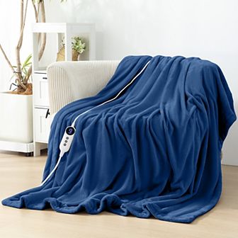 62"*84" Reversible Flannel Electric Blanket with Temperature and Timing Functions