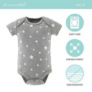 The Peanutshell Baby Neutral Safari Bodysuits for Boys and Girls, 7-Pack
