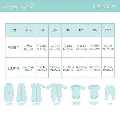 The Peanutshell Baby Neutral Safari Bodysuits for Boys and Girls, 7-Pack