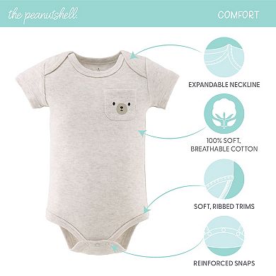 The Peanutshell Baby Neutral Safari Bodysuits for Boys and Girls, 7-Pack