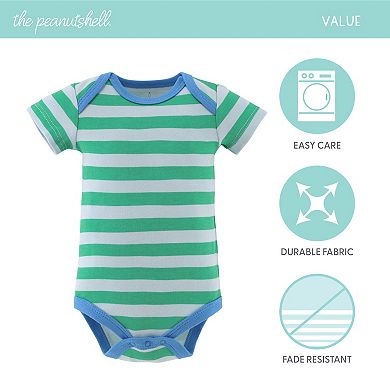 The Peanutshell Boy Truck Dino Bodysuits, 4-Pack