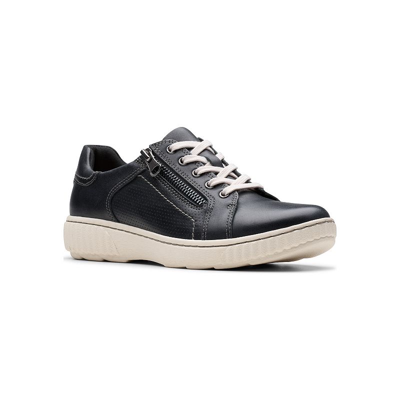 Clarks® Women's Leather Casual Slip-On Shoes, Size: 9.5, Black