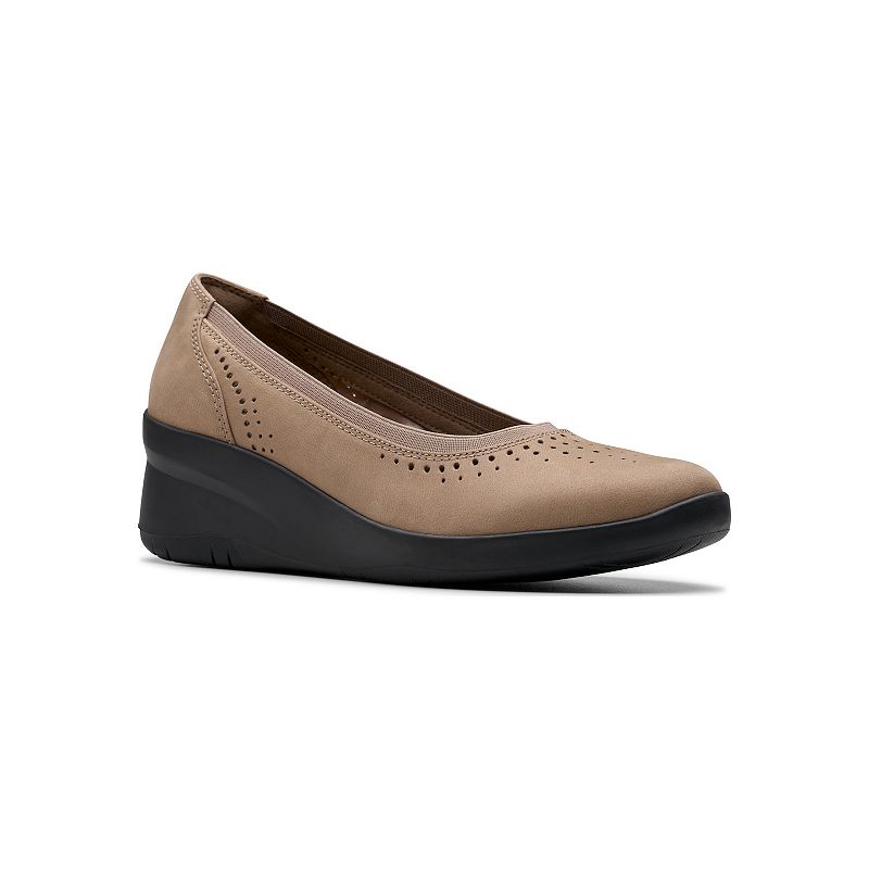Clarks Suttyn Kaylie Women's Wedge Casual Shoes, Size: 7, Light Brown
