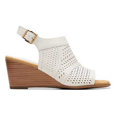 Clarks Women's Emmalae Hope Leather Wedge Sandals