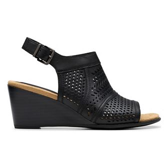 Clarks® Women's Emmalae Hope Leather Wedge Sandals