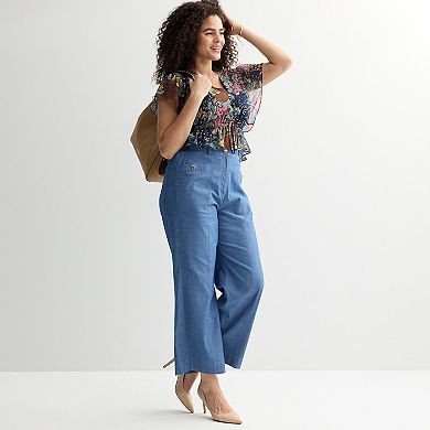 Women's Thalia Sodi Cropped Chambray Pants