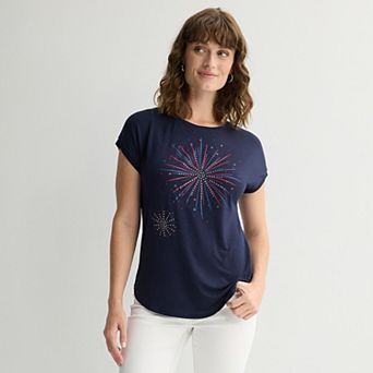 Women's Apt. 9® Embellished Short Sleeve Tee