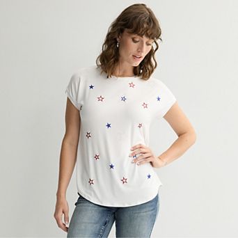 Women's Apt. 9® Embellished Short Sleeve Tee