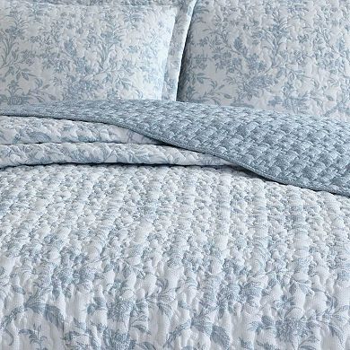 Laura Ashley Amberly Blue King Quilt Set