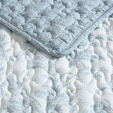 Laura Ashley Amberly Blue King Quilt Set