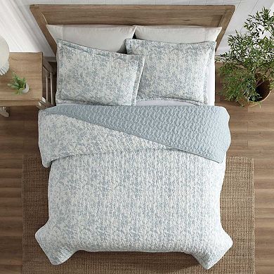 Laura Ashley Amberly Blue King Quilt Set