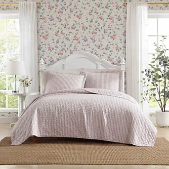 Laura Ashley Marta Pink Quilt Set with Shams