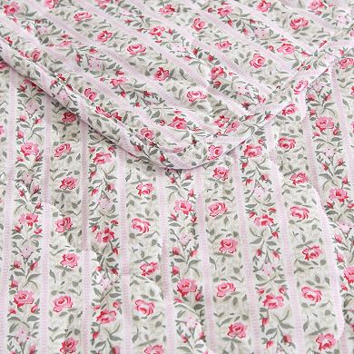 Laura Ashley Marta Pink Quilt Set with Shams