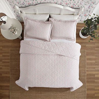 Laura Ashley Marta Pink Quilt Set with Shams