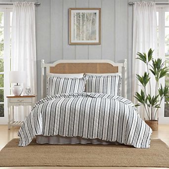 Laura Ashley Stripe Perfection Grey Quilt Set
