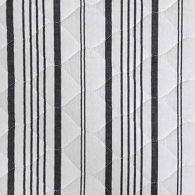 Laura Ashley Stripe Perfection Grey Quilt Set
