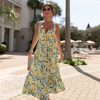 Women's Button-Front Sleeveless Dress