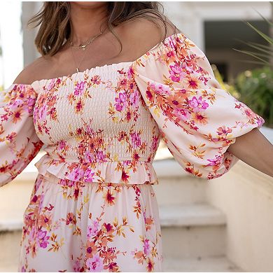 Women's Kittenish Puff Sleeve Smocked Top