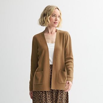 Petite Croft & Barrow® Polished Open Front Sweater