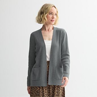 Petite Croft & Barrow® Polished Open Front Sweater