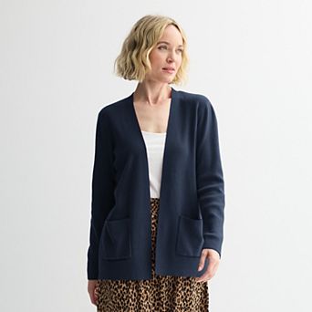 Petite Croft & Barrow® Polished Open Front Sweater