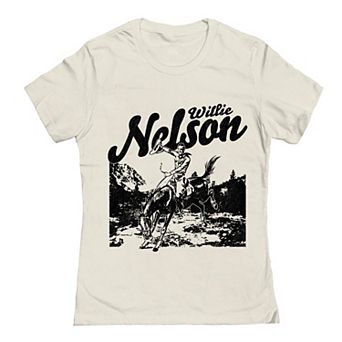 Junior's Willie Nelson Cowboy Stencil Graphic Tee