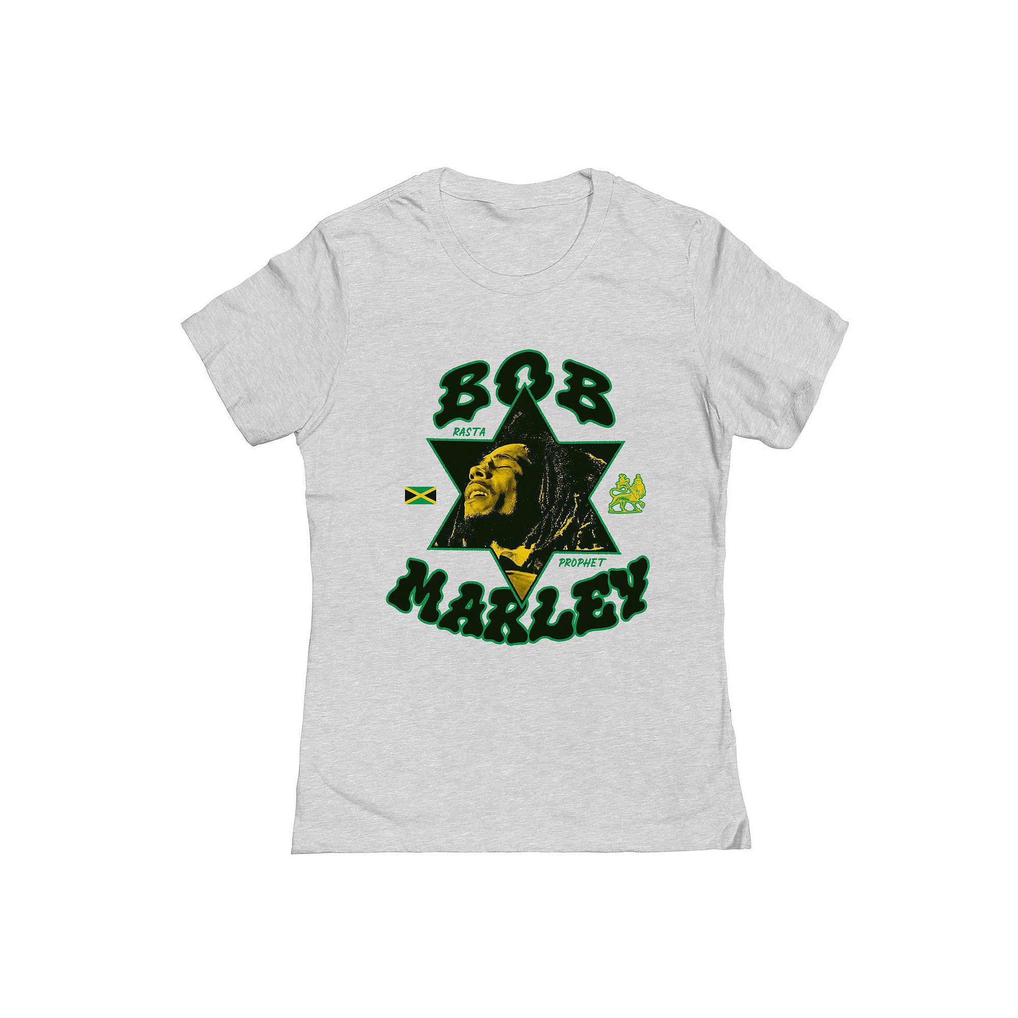 Juniors Bob Marley Rasta Prophet Star Graphic Tee, Womens, Size: Small, G