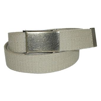 CTM Men's Fabric Belt with Nickel Flip Top Buckle