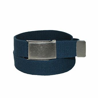 CTM Men's Fabric Belt with Nickel Flip Top Buckle