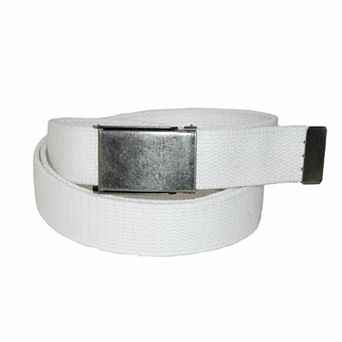CTM Men's Fabric Belt with Nickel Flip Top Buckle