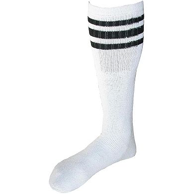 CTM Striped Top Ribbed Tube Socks (4 Pair Pack)