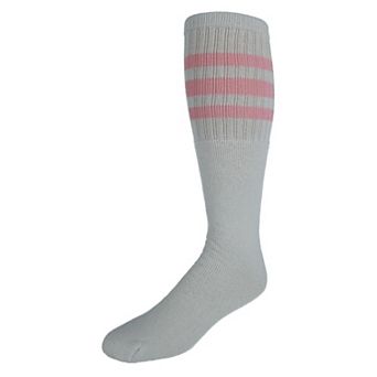 CTM Striped Top Ribbed Tube Socks (4 Pair Pack)