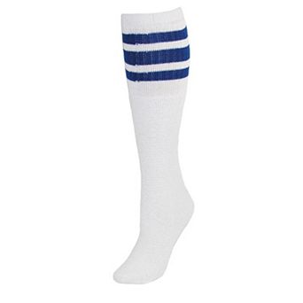 CTM Striped Top Ribbed Tube Socks (4 Pair Pack)
