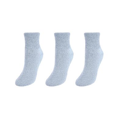 CTM Women's Diabetic Ankle Socks (3 Pair Pack)