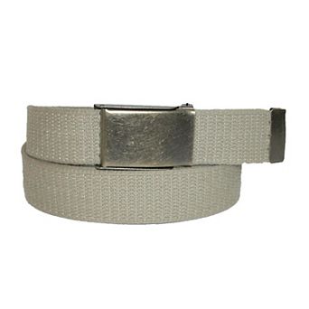 CTM Men's Fabric Belt with Brass Flip Top Buckle