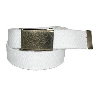 CTM Men's Fabric Belt with Brass Flip Top Buckle