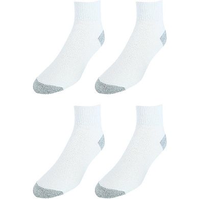 CTM Men's Cotton Blend Ankle Socks (4 Pair Pack)
