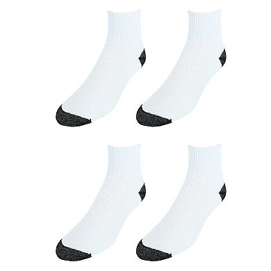 CTM Men's Cotton Blend Ankle Socks (4 Pair Pack)