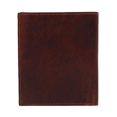 American Bison Men's Oil Pull Up Leather Hipster Wallet