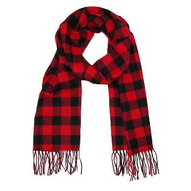 David and Young Women's Mama Bear Winter Beanie and Matching Buffalo Plaid Scarf Set