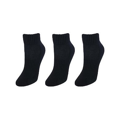 CTM Women's Cotton Blend Arch Support Ankle Sock (Pack of 3)