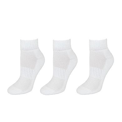 CTM Women's Cotton Blend Arch Support Ankle Sock (Pack of 3)