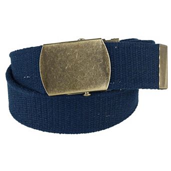 CTM Cotton Web 1.5 Inch Adjustable Military Buckle Belt