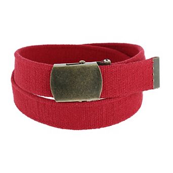 CTM Cotton Web 1.5 Inch Adjustable Military Buckle Belt
