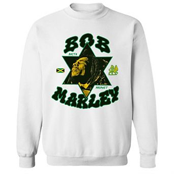Junior's Bob Marley Rasta Prophet Star Graphic Fleece Sweatshirt