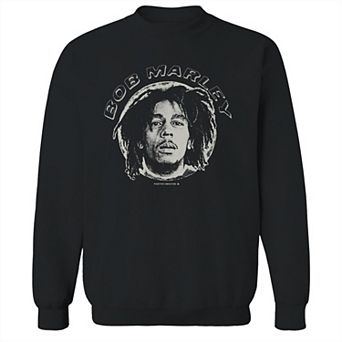 Junior's Bob Marley Bob Face Circle Graphic Fleece Sweatshirt