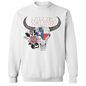 Junior's Willie Nelson Texas Roses Star Graphic Fleece Sweatshirt