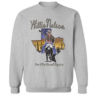 Junior's Willie Nelson On The Road Again Graphic Fleece Sweatshirt
