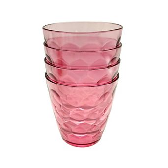 4 pc Geo Hex Plastic Cup Set